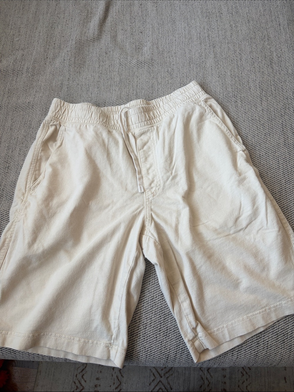 Uniqlo Men's Drawstring Cotton Shorts in Off-White